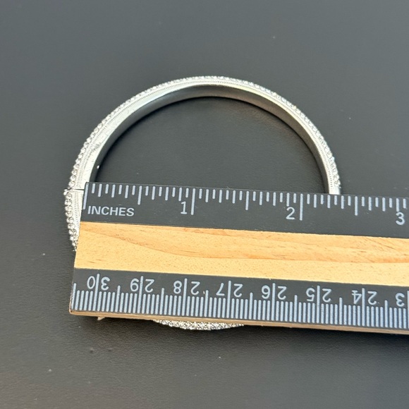 Nordstrom 5 row pave Cubic Zirconia silver metal bracelet - Picture 8 of 8